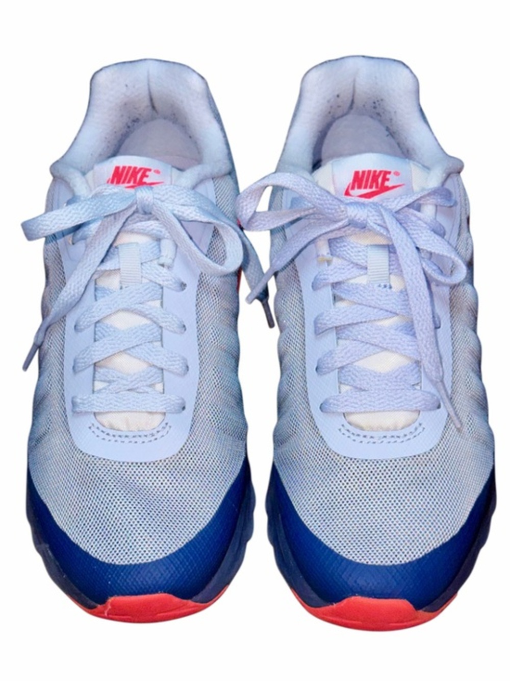 Nike Lightweight Mesh Running Sneakers in Sky Blue with Orange and Navy  Accents